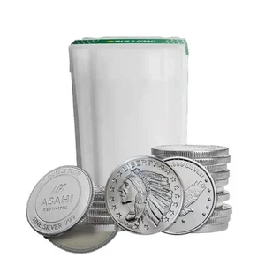 1 oz Silver Round .999 Fine Silver - Random Design - Tube of 20 Rounds - Picture 1 of 3