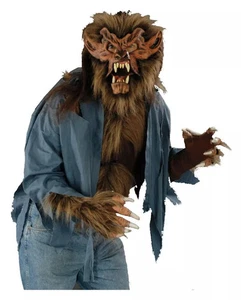 Braunes Werwolf Shirt mit Kunstfell für Halloween - Bild 1 von 1
