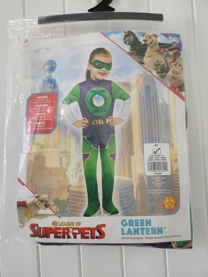 Green Lantern DC League of Superpets Fancy Dress Halloween 4T Child Costume - Image 1 of 2