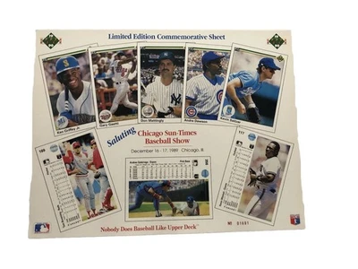 (1) Folha de deck superior da liga principal de beisebol Sun Times Chicago, Illinois 16/17 de dezembro de 1989 - Imagem 1 de 3