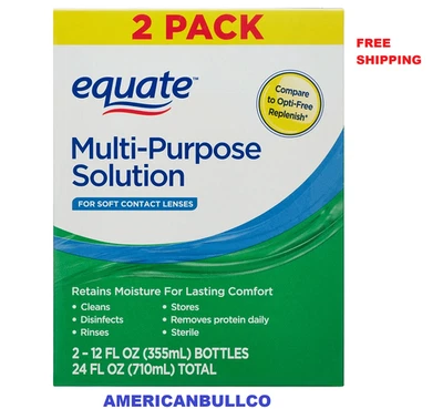 Solución de lentes de contacto multiusos Equate, paquete doble 12 fl oz (2 unidades) Foto 1 de 4