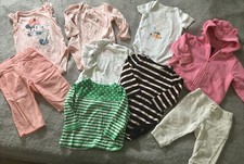 Baby Gap GIRLS Sz 6-12 Mo Lot 9 Pcs Bodysuits Pants Tops Hoodie Outfits