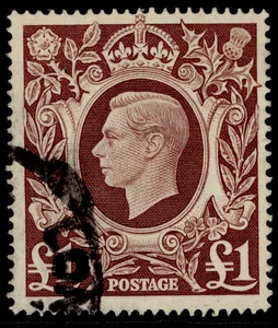 GB GVI SG478c, marrón £1, BIEN USADO. Cat £26. - Imagen 1 de 1