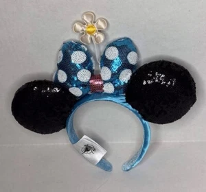 Diadema Minnie Ears Flor atemporal Lunares Azul y Blanco Disney-Parques - Imagen 1 de 3
