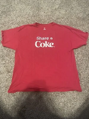 Rare Cola-Cola "Share A Coke" Red Short Sleeve T-Shirt Men's XL!!! - Image 1 of 2