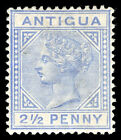Antigua 1887 Qv 2½D Large "2" In "2½" With Slanting Foot (Type A) Vfm. Sg 27A.