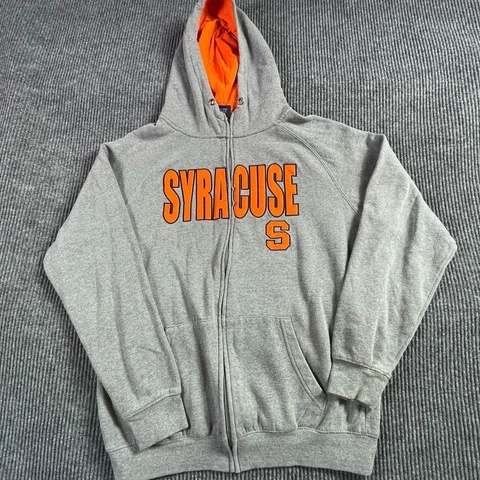 Campus Heritage Syracuse Orange Hoodie Mens Large L Gray Full Zip NCAA College Cover