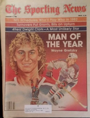 1982 Sporting News Wayne Gretsky Dwight Clark Fouts Klecko Ainge RARE Ads - Image 1 of 4