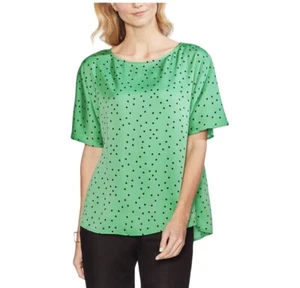 VINCE CAMUTO NEW Women's Pleat Back Satin Blouse Green Size M - Bild 1 von 5