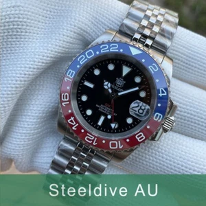 Steeldive SD1993, GMT, "G-Master", Pepsi, NH34, Sapphire, Lume, 300m Diver, BNIB - Picture 1 of 14