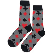 NWT Playing Card Suit Dress Socks Novelty Men 8-12 Multicolor Crazy Fun Sockfly