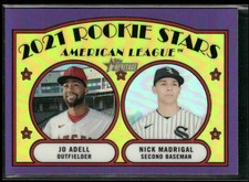 Jo Adell Nick Madrigal 2021 Topps Heritage Chrome Purple Refractor RC #187 Los