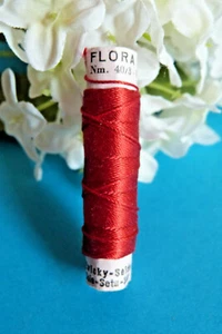 1341B Superb Coil Drawstring Clear Silk Natural " Flora " Red Zwicky N°449 - Picture 1 of 2