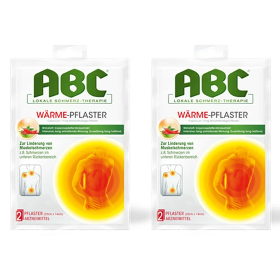 ABC Wärme Pflaster Capsicum Hansaplast med 14x22cm 2x 2 Stück 2x PZN 02295643