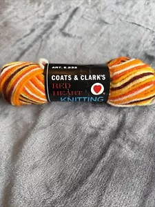 Vintage Red Heart 4 Ply Knit And Crochet Yarn 1OZ Color 980 Oranges Virgin Wool - Picture 1 of 5