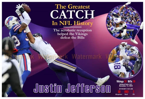 JUSTIN JEFFERSON MAKES GREATEST CATCH IN NFL HISTORY 19”x13” POSTER Cover