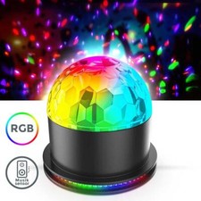 LED Tischleuchte Discokugel RGB Musiksensor rotierend Farbwechsel Lichteffekte