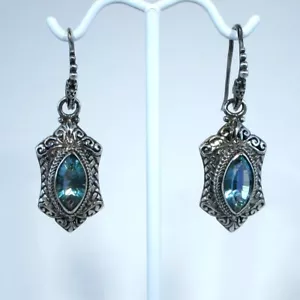 Sarda Sterling Silver & Beyond Elitism Mystic Quartz Dangle Earrings - Picture 1 of 9