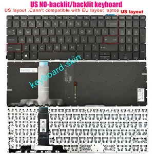 US Backlit/no-backlit Keyboard For HP Probook 450 G8,455 G8,650 G8,655 G8 laptop - Afbeelding 1 van 3
