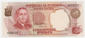 Billete de Filipinas 50 Piso ND 1970 Pick 146.a UNC sin circular - Imagen 1 de 2