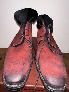 Mezlan Balestra Red Burnout Suede  Boots size 13 - Picture 1 of 16