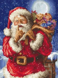 LetiStitch Counted Cross Stitch Kit Santa Christmas secret L8000 - Picture 1 of 12