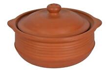 Terracotta Unglazed Biryani Handi, Clay Cooking Bowl with Lid, Earthen Round Pot