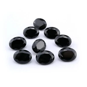 AAA Quality Natural Black Spinal 7x5mm Oval Faceted Cut Loose Gemstone 100 Pc - Picture 1 of 7