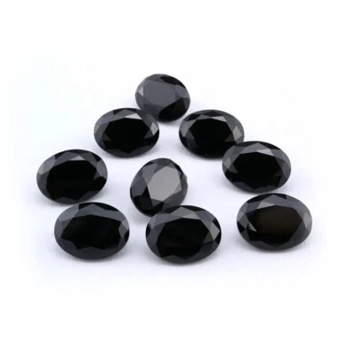 AAA Quality Natural Black Spinal 5x4mm Oval Faceted Cut Loose Gemstone 200 Pc - Image 1 of 4
