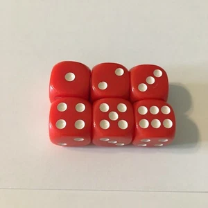 Zombicide Invader Board Game: 6 Red - White Dice - Picture 1 of 1