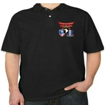 RAKKASANS 187TH INFANTRY REGIMENT*101ST AIRBORNE* VINYL LIGHTWEIGHT POLO SHIRT - Image 1 of 4