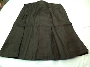 NWT TALBOTS Women Pure Irish Linen Solid Brown Pleated Fit Flair Lined Skirt 20 - Picture 1 of 4