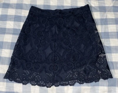 Hollister Navy Blue Lace Mini Skirt Size 3 - Image 1 of 4