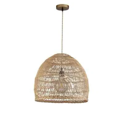 ELE Luz Decoración Aura Aireada Ratán Colgante Luz Natural Hecho a Mano Tono en Latón Foto 1 de 4