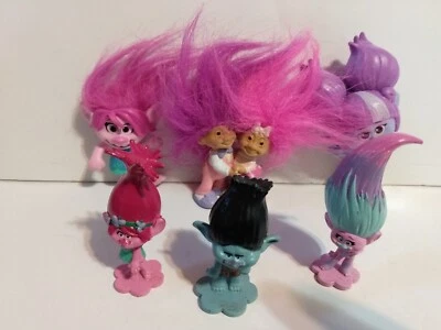 Lot of 6 TROLLS 2 to 3" inch figures figurines cake toppers DWA Russ - Image 1 of 4