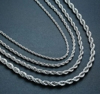 Collana in acciaio inox catena a spirale catenina girocollo - Immagine 1 di 4