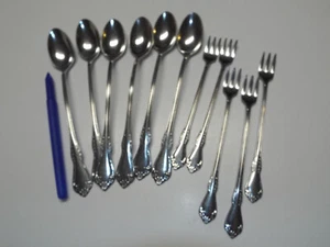 6 Iced Tea SPOONS 5 Forks Rogers Deluxe SilverPlate - Picture 1 of 2