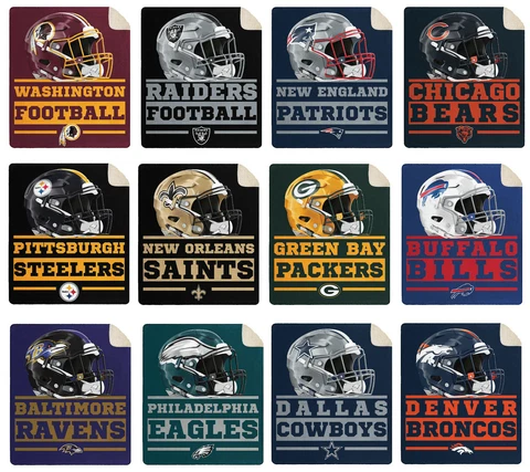 NFL PICK YOUR TEAMS Premium Super Soft Large Throw Blanket with Sherpa 60"x70" Cover