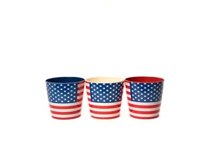 Juego de 3 macetas ecológicas de bambú bandera de EE. UU. - Imagen 1 de 3