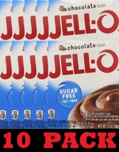 10x Jello CHOCOLATE SUGAR FREE Instant Pudding & Pie Filling Mix 1.4 oz 10 BOXES - Picture 1 of 4