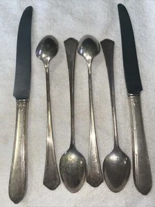 Oneida Community Par Teller langer Löffel 4er Set und 2 Buttermesser - Bild 1 von 5