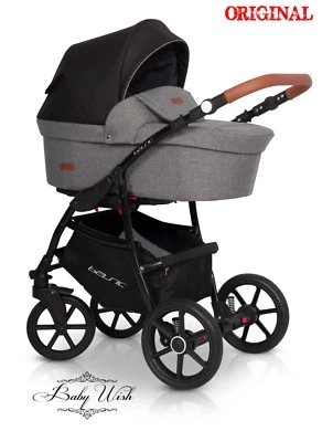 RIKO BASIC BABY PRAM 2in1 3in1  STROLLER  CARRYCOT + PUSHCHAIR - Image 1 of 4