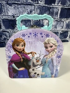 Disney 2014 Frozen Elsa, Olaf & Anna IMPERIAL TOY Metal Tin Storage Box - Picture 1 of 11