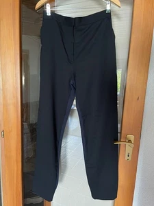 COS Relaxed Woven Jersey Mix Trousers black & navy bequeme Stoffhose Gr. S - Bild 1 von 5