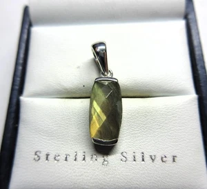 Sterling Silber facettierter grüner Turmalin Edelstein Set ANHÄNGER - Bild 1 von 4