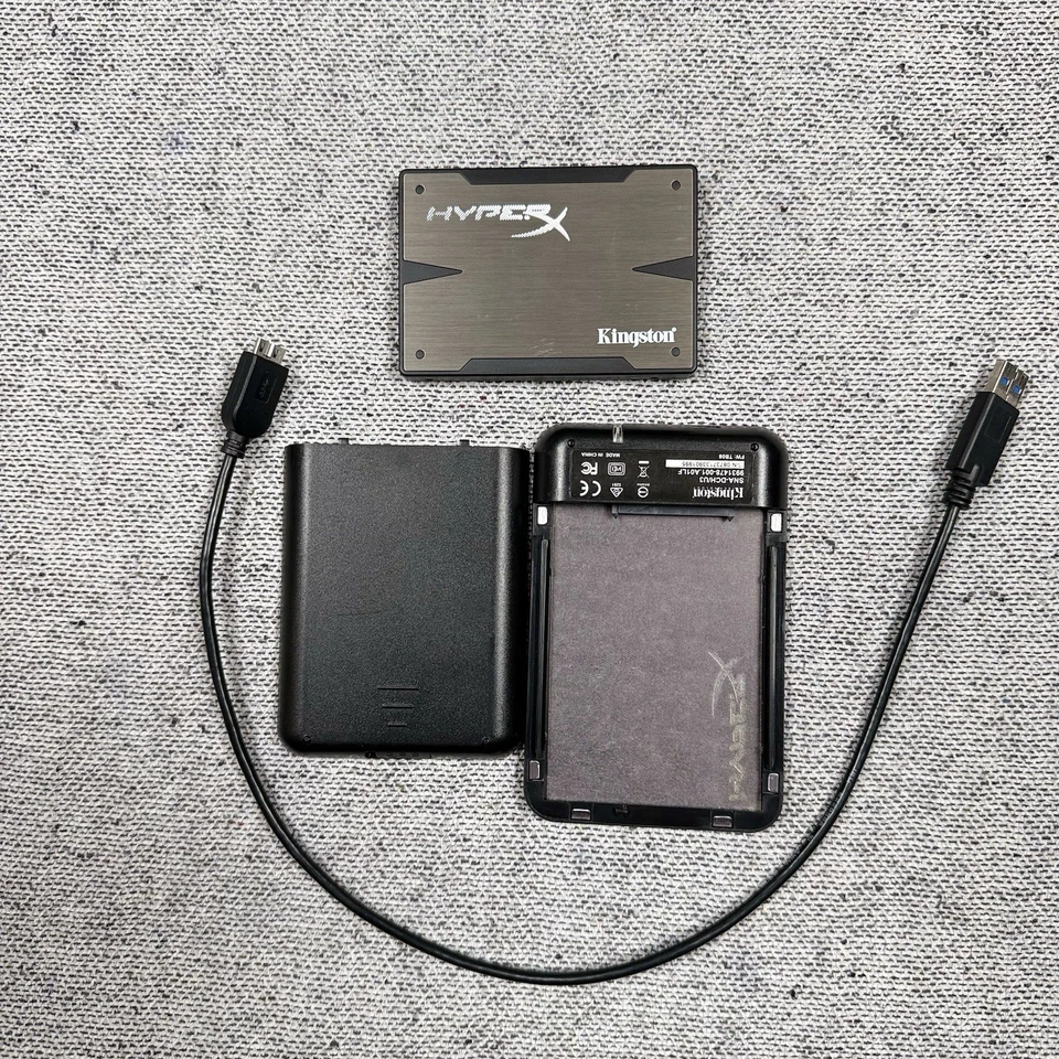 Kingston HyperX External Hard Drives 240GB Sata SSD Enclosure & Cable USB 3.0 - Image 1 of 4