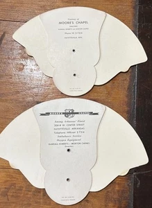 Vintage Hand Held Tri-Fold Funeral Fans Moore’s Chapel Fayetteville Arkansas (2) - Picture 1 of 8