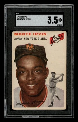 1954 Topps Set-Break #  3 Monte Irvin SGC 3.5 VG+ - Image 1 of 3