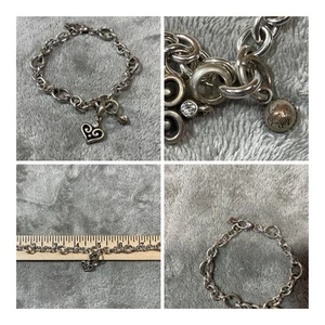 Bracciale Brighton con ciondolo cuore tono argento, 7"-9" pollici - Foto 1 di 6