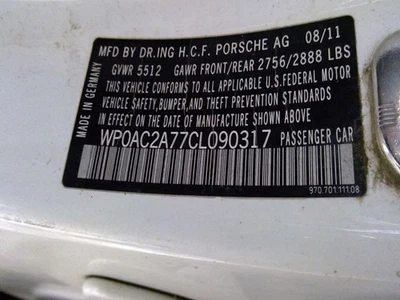 Automatic Transmission 4.8L AWD Fits 10-13 PORSCHE PANAMERA 979046 Foto 1 de 4